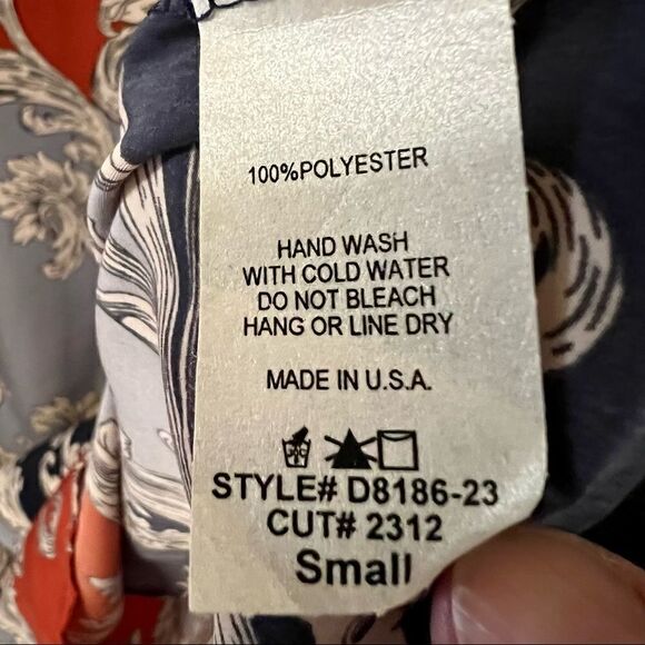 Peach Love Cream California blue red grey long sleeve shift dress tunic S - Picture 7 of 7